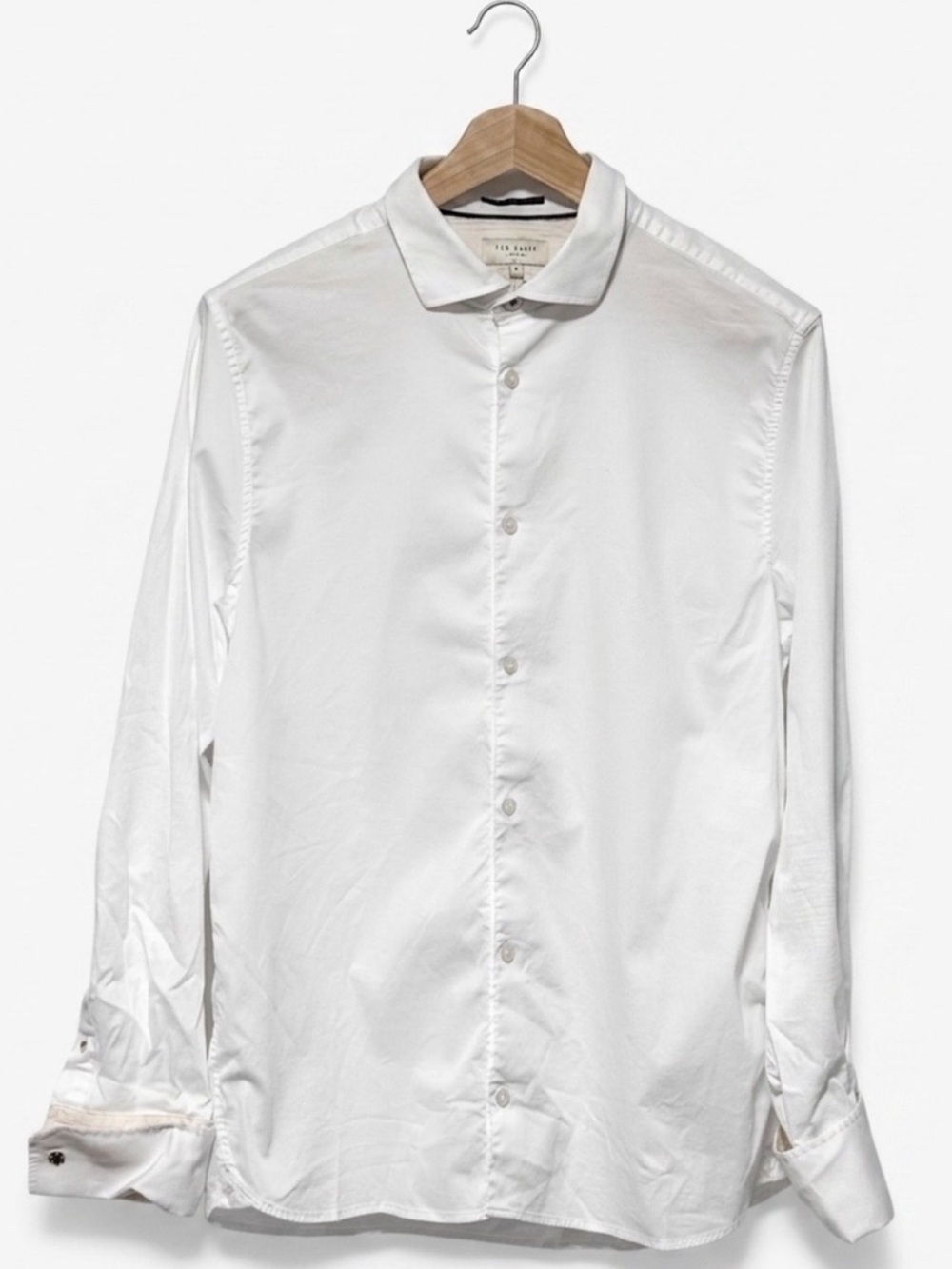 Ted Baker London White Dobby Textured Cotton Dress Shirt Size 6